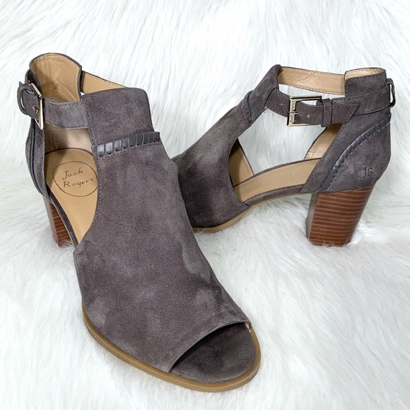 Jack Rogers Shoes - Jack Rogers Suede Peep Toe Heel Booties